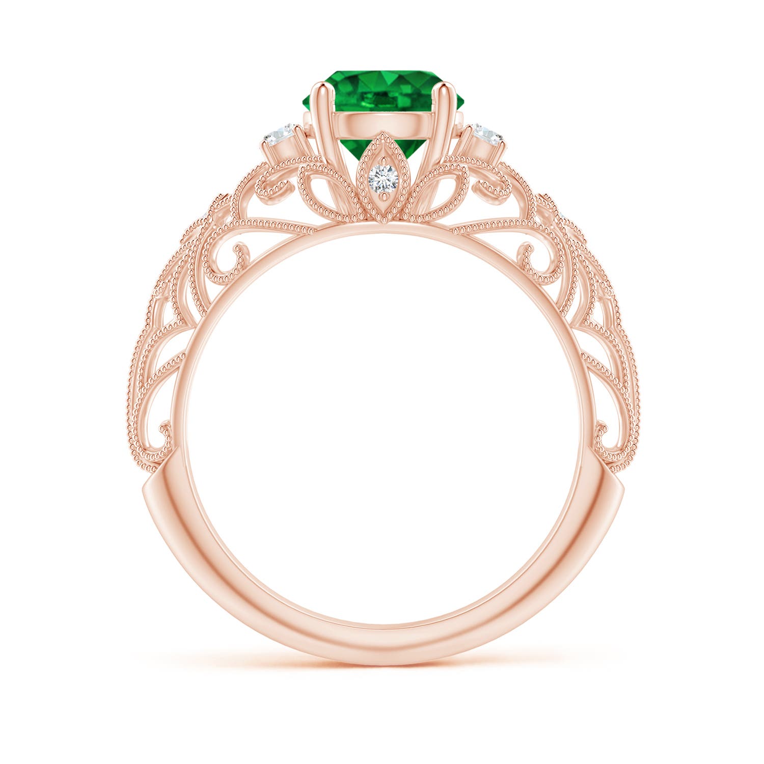 Premium - Lab-Grown Emerald / 1.3 CT / 18 KT Rose Gold