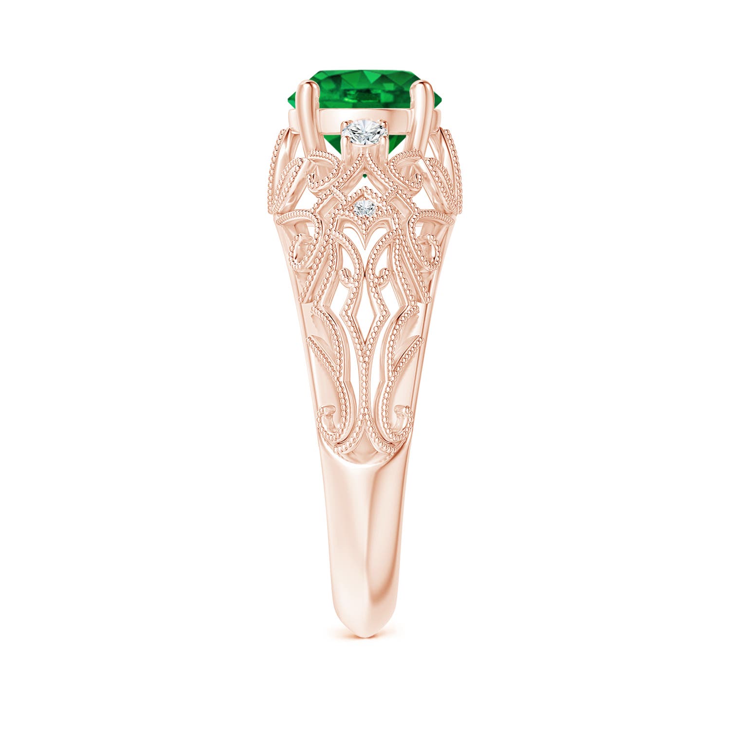 Premium - Lab-Grown Emerald / 1.3 CT / 18 KT Rose Gold