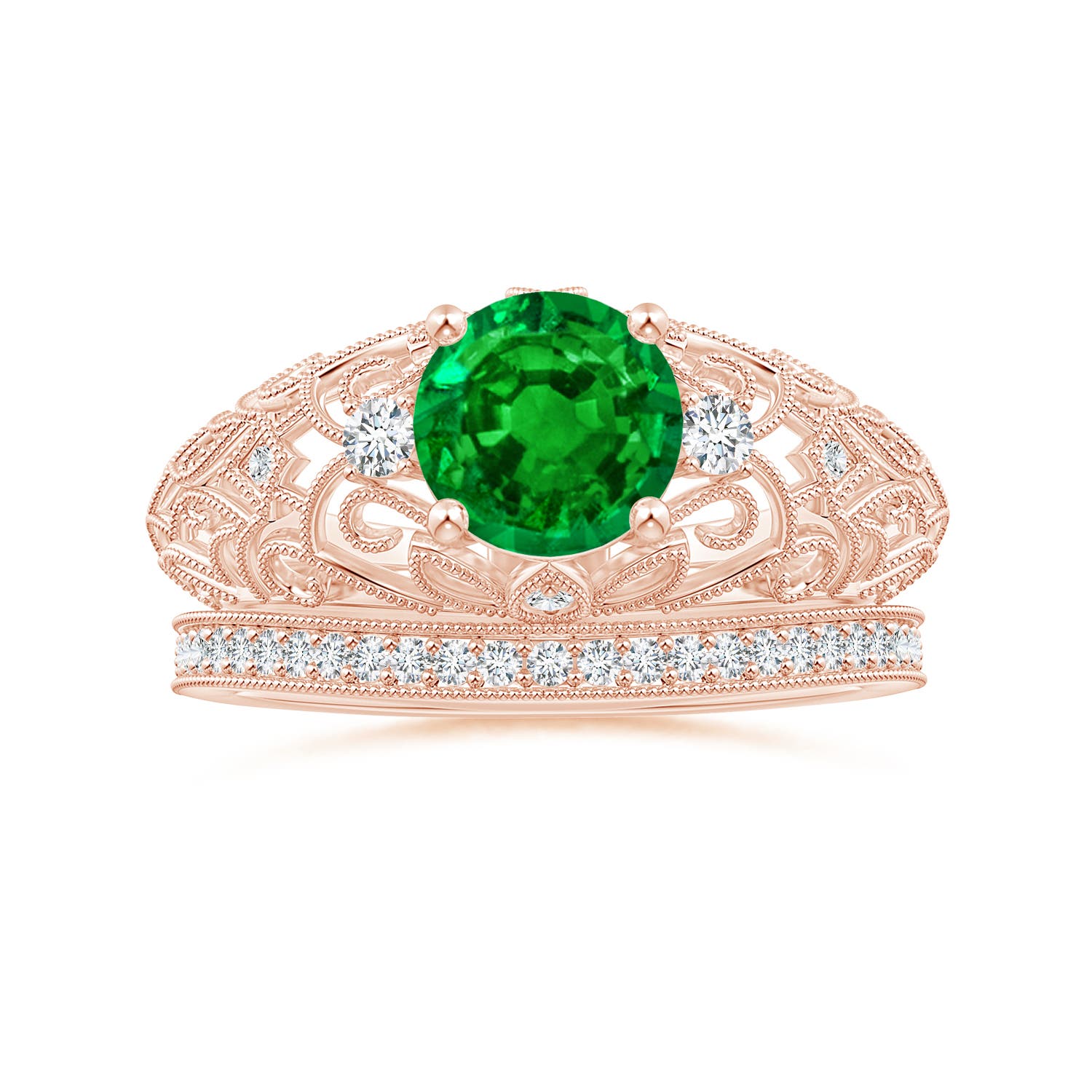 Premium - Lab-Grown Emerald / 1.3 CT / 18 KT Rose Gold