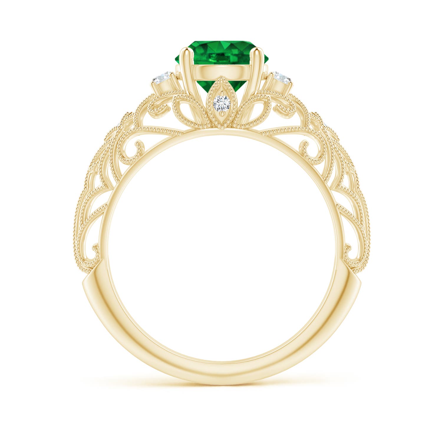 Premium - Lab-Grown Emerald / 1.3 CT / 18 KT Yellow Gold