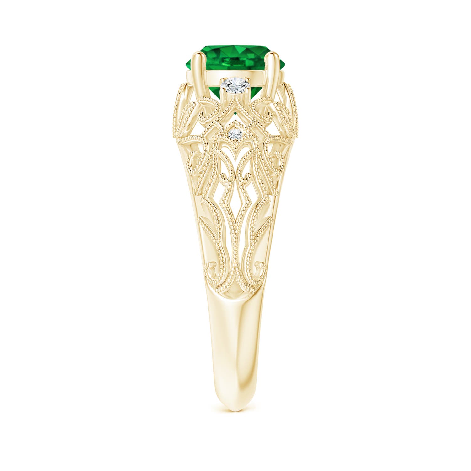 Premium - Lab-Grown Emerald / 1.3 CT / 18 KT Yellow Gold