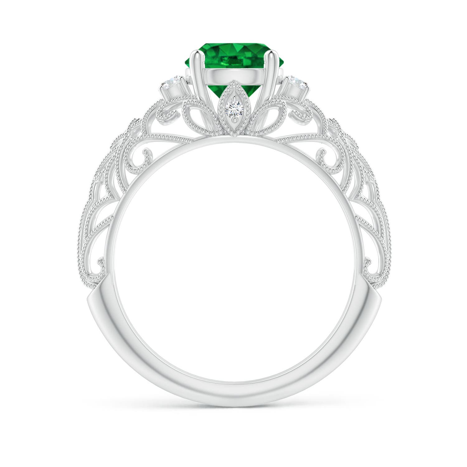 AAAA - Emerald / 1.3 CT / 14 KT White Gold