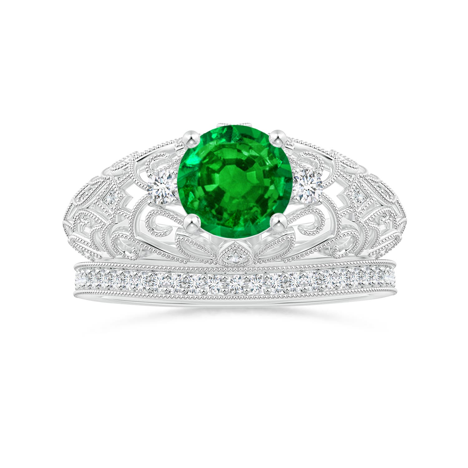 AAAA - Emerald / 1.3 CT / 14 KT White Gold