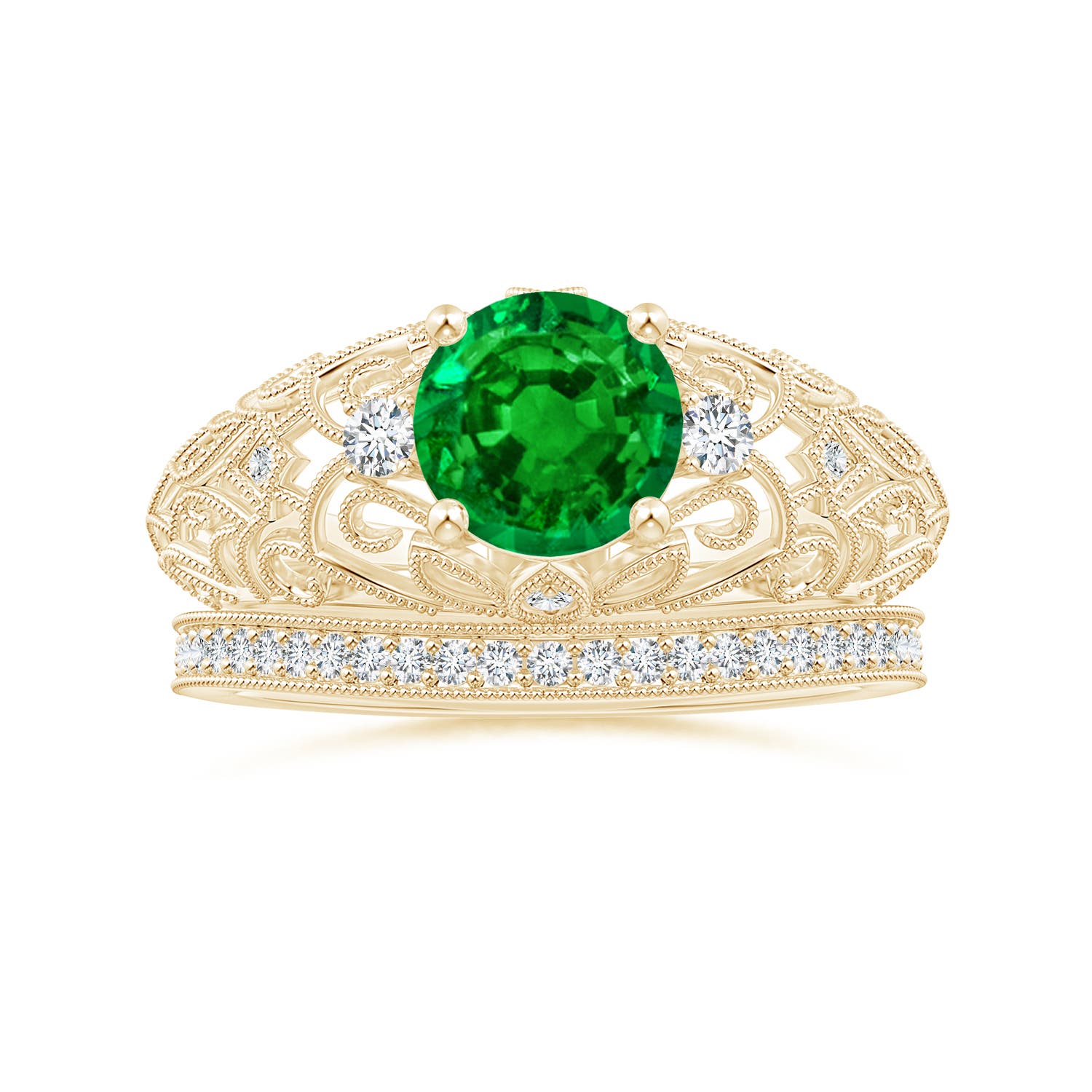 AAAA - Emerald / 1.3 CT / 14 KT Yellow Gold