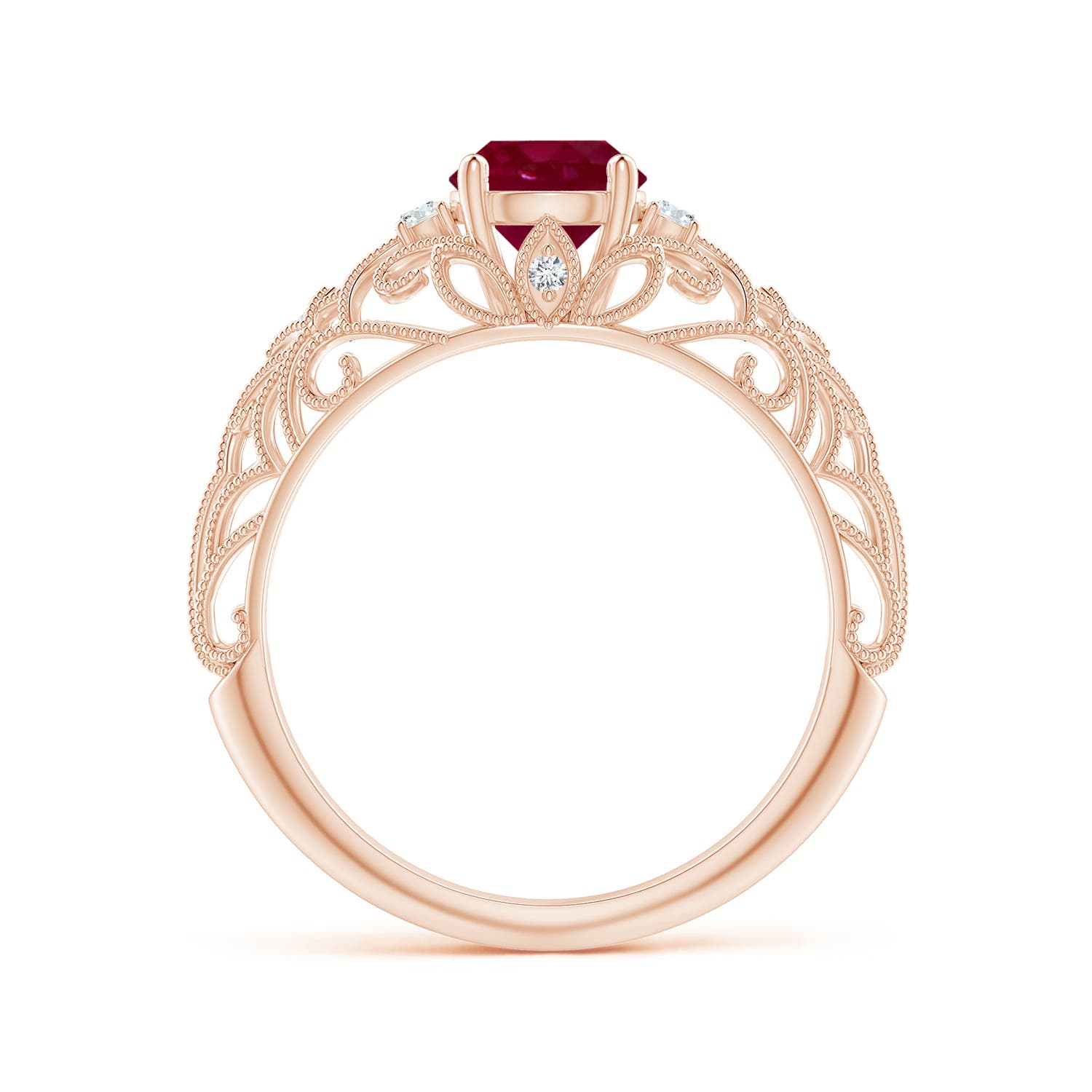 A - Ruby / 1.07 CT / 14 KT Rose Gold