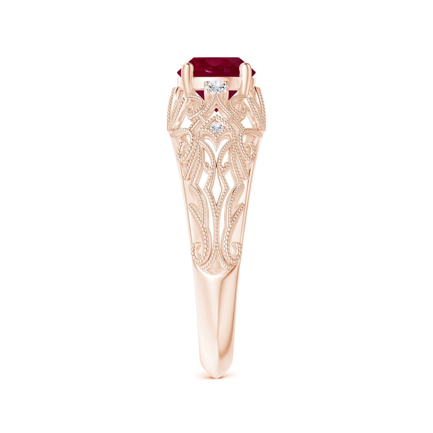 A - Ruby / 1.07 CT / 14 KT Rose Gold