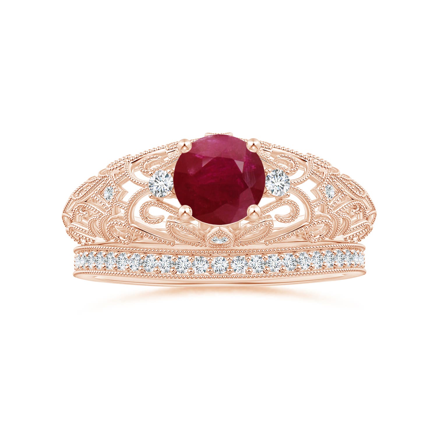 A - Ruby / 1.07 CT / 14 KT Rose Gold