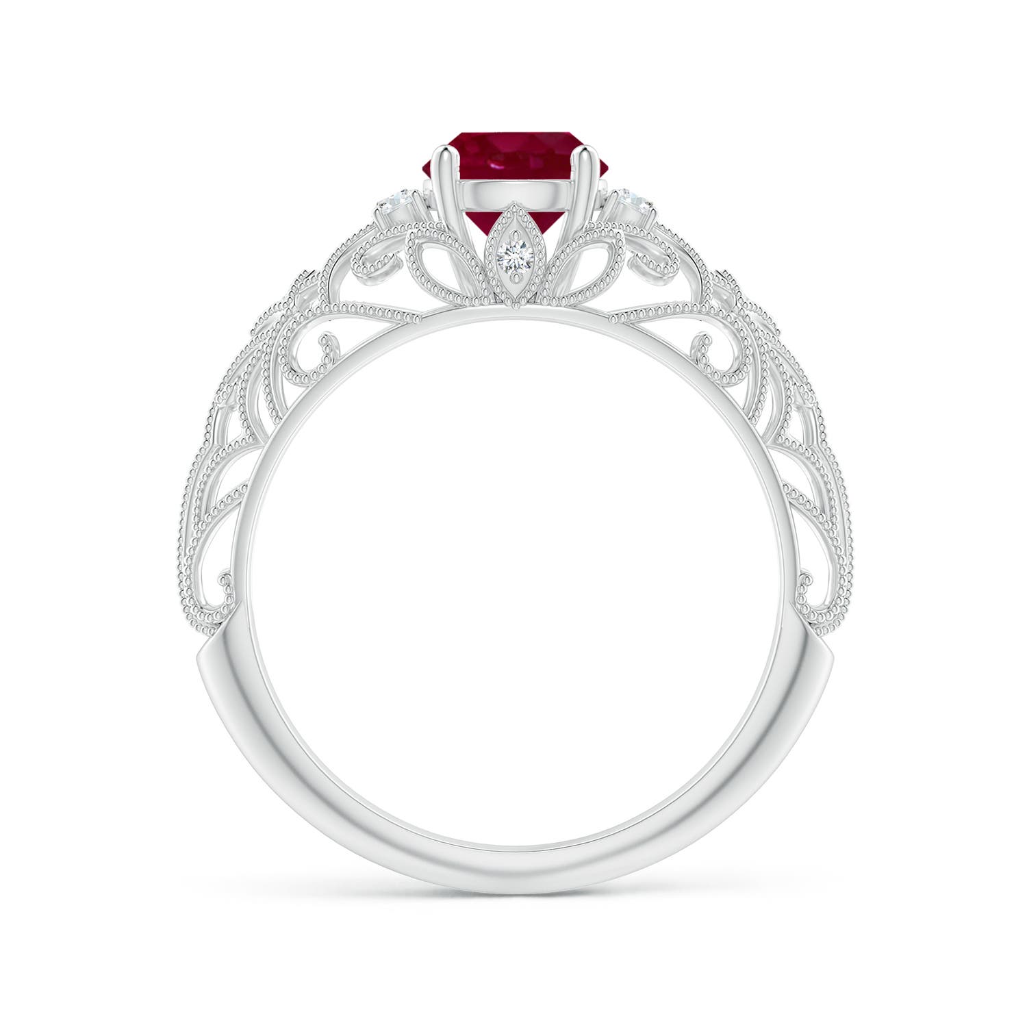 A - Ruby / 1.07 CT / 14 KT White Gold