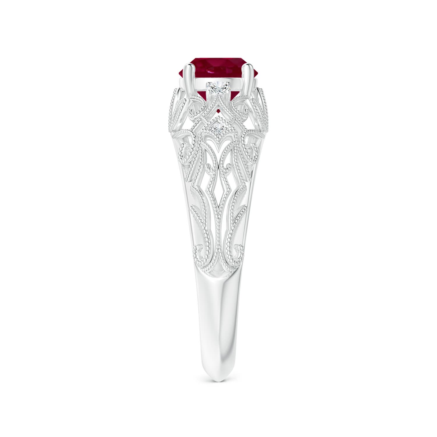 A - Ruby / 1.07 CT / 14 KT White Gold