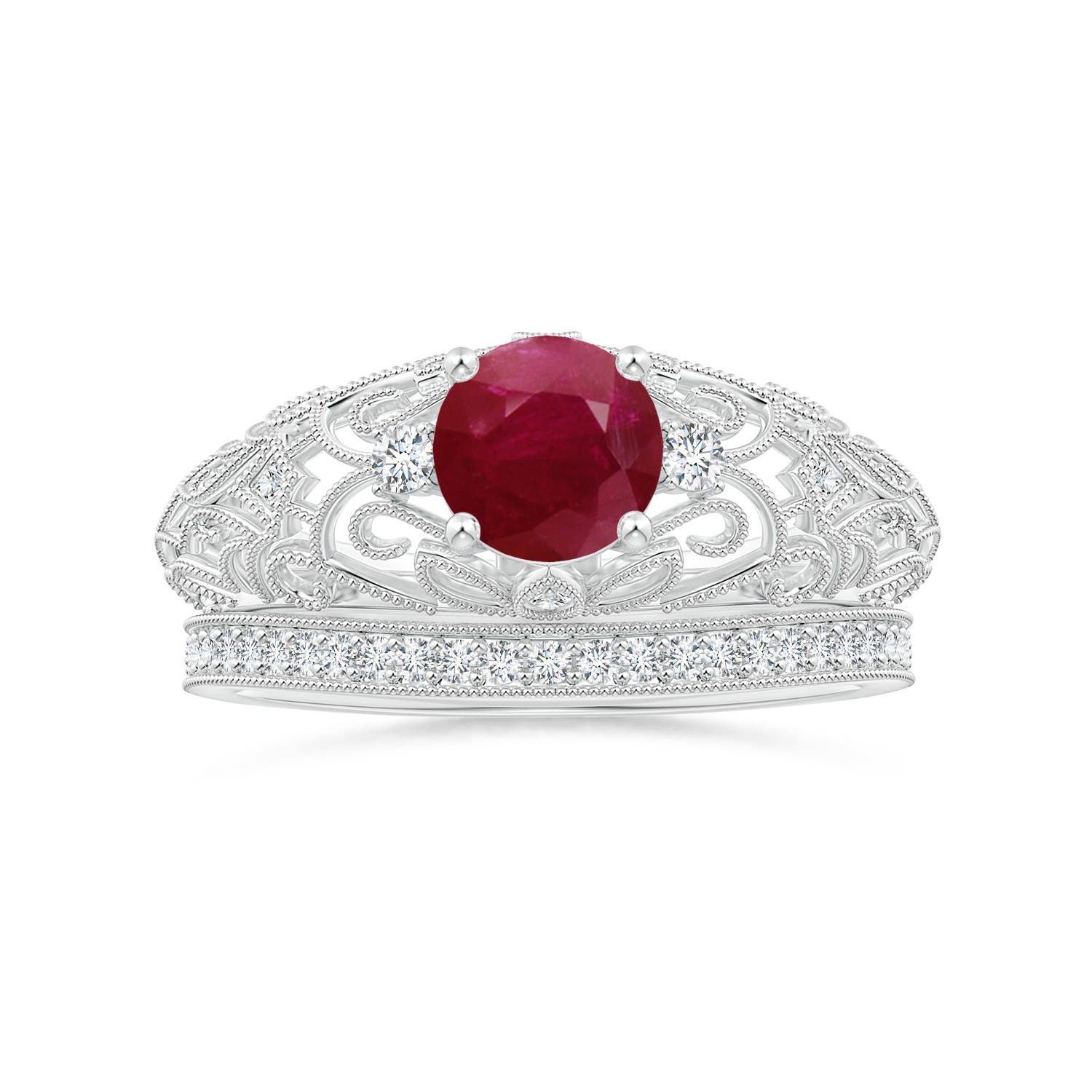 A - Ruby / 1.07 CT / 14 KT White Gold