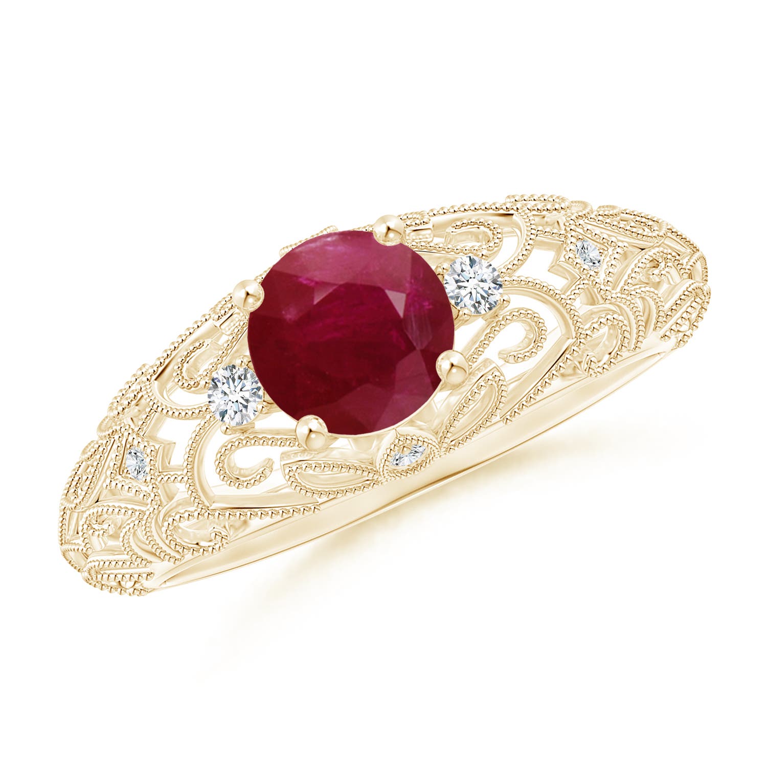 A - Ruby / 1.07 CT / 14 KT Yellow Gold