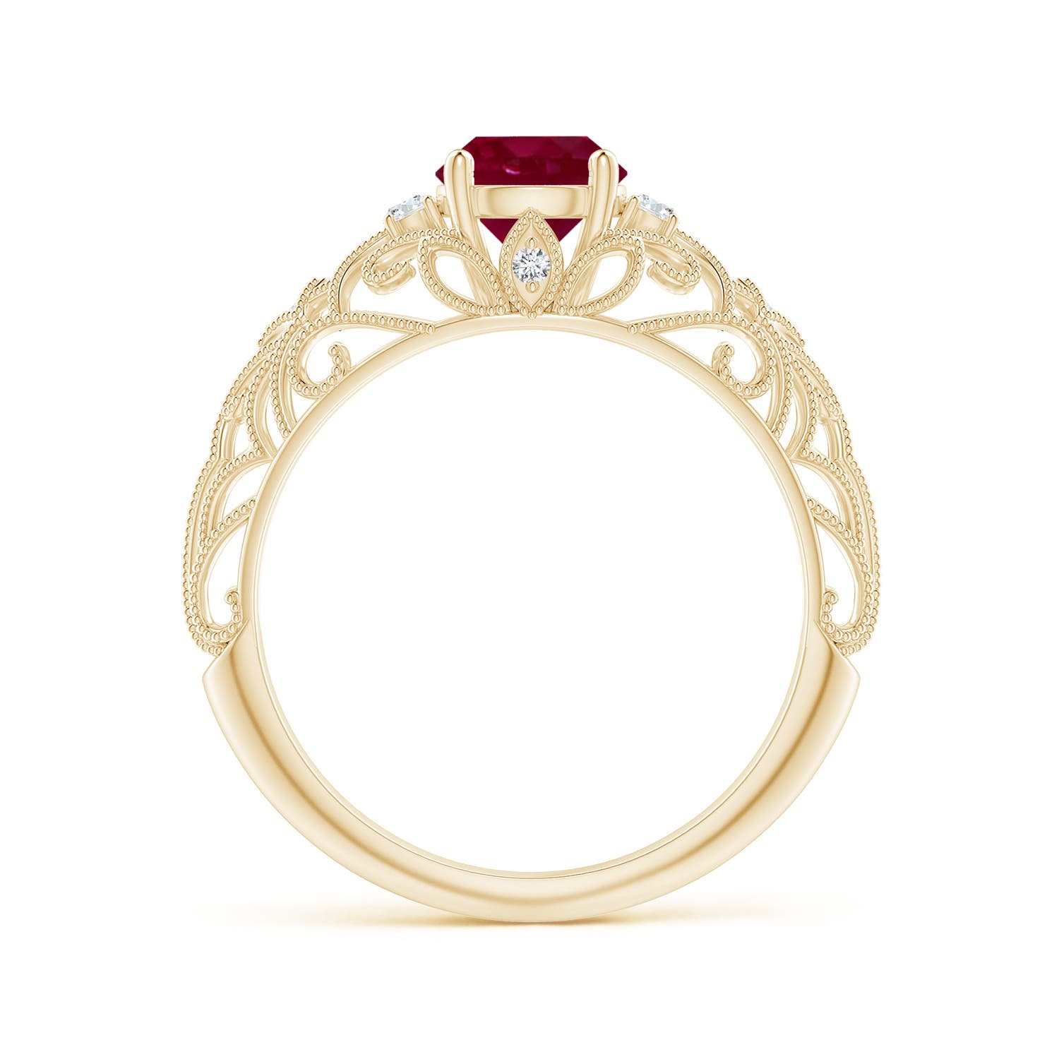 A - Ruby / 1.07 CT / 14 KT Yellow Gold