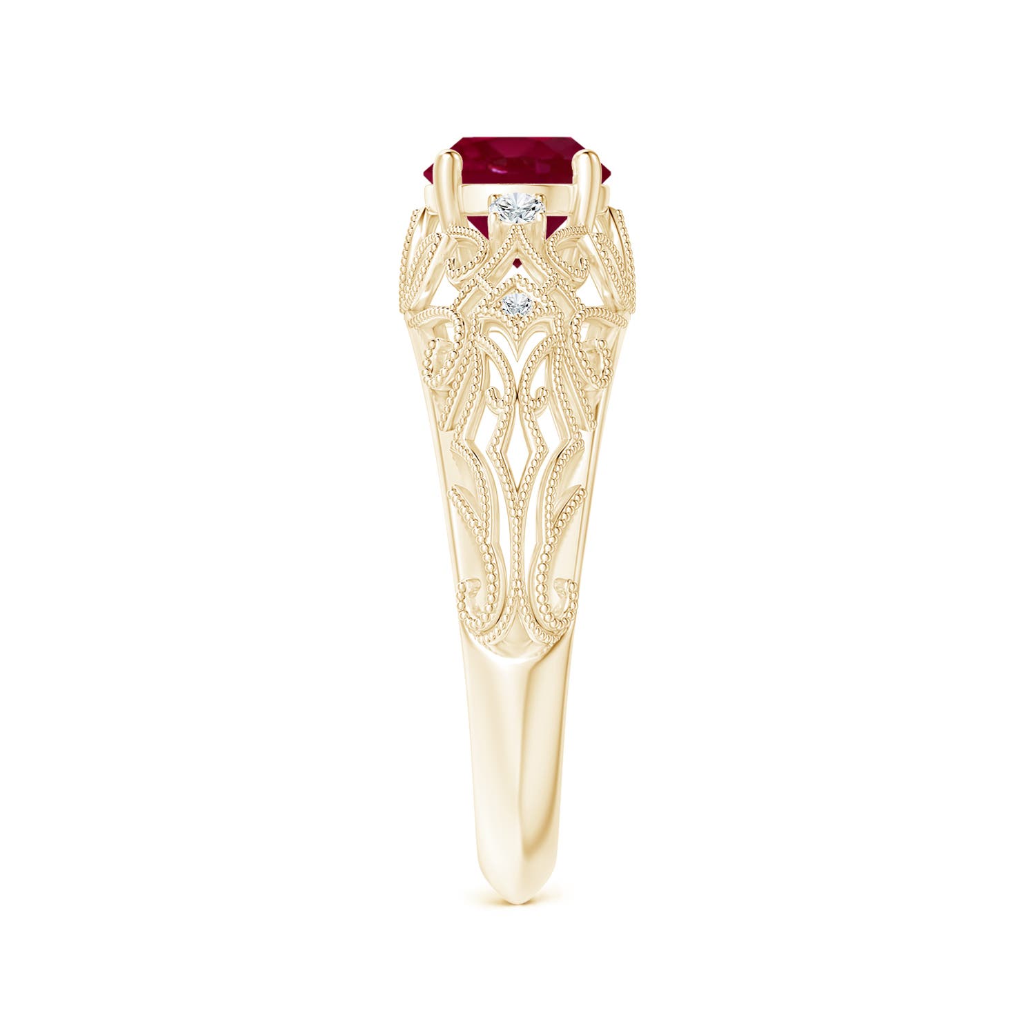 A - Ruby / 1.07 CT / 14 KT Yellow Gold