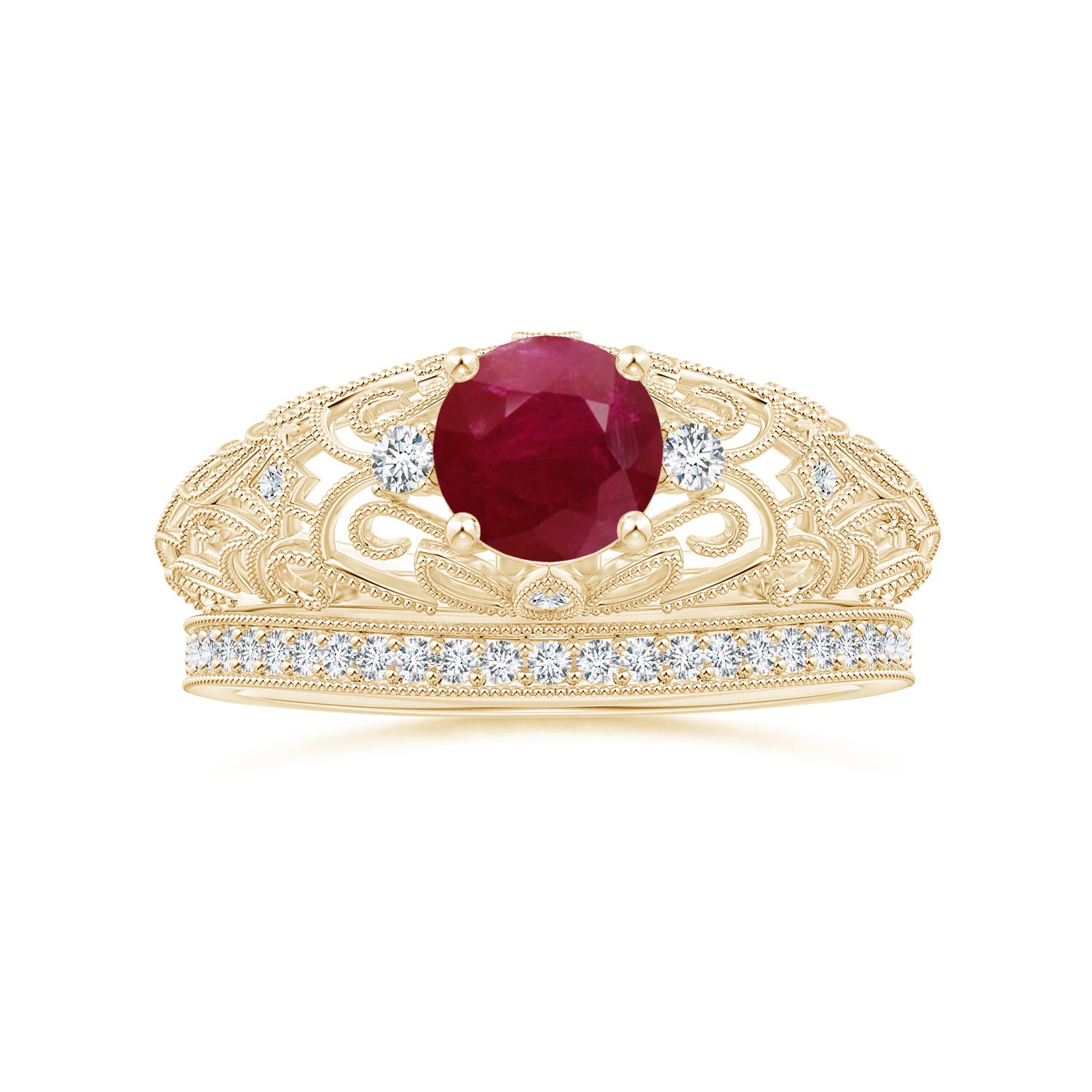 A - Ruby / 1.07 CT / 14 KT Yellow Gold