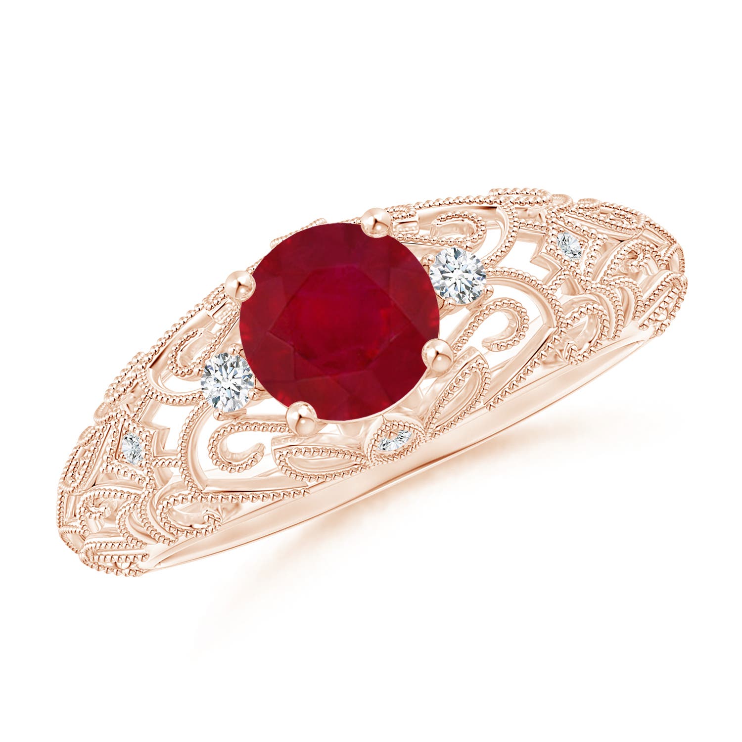 AA - Ruby / 1.07 CT / 14 KT Rose Gold