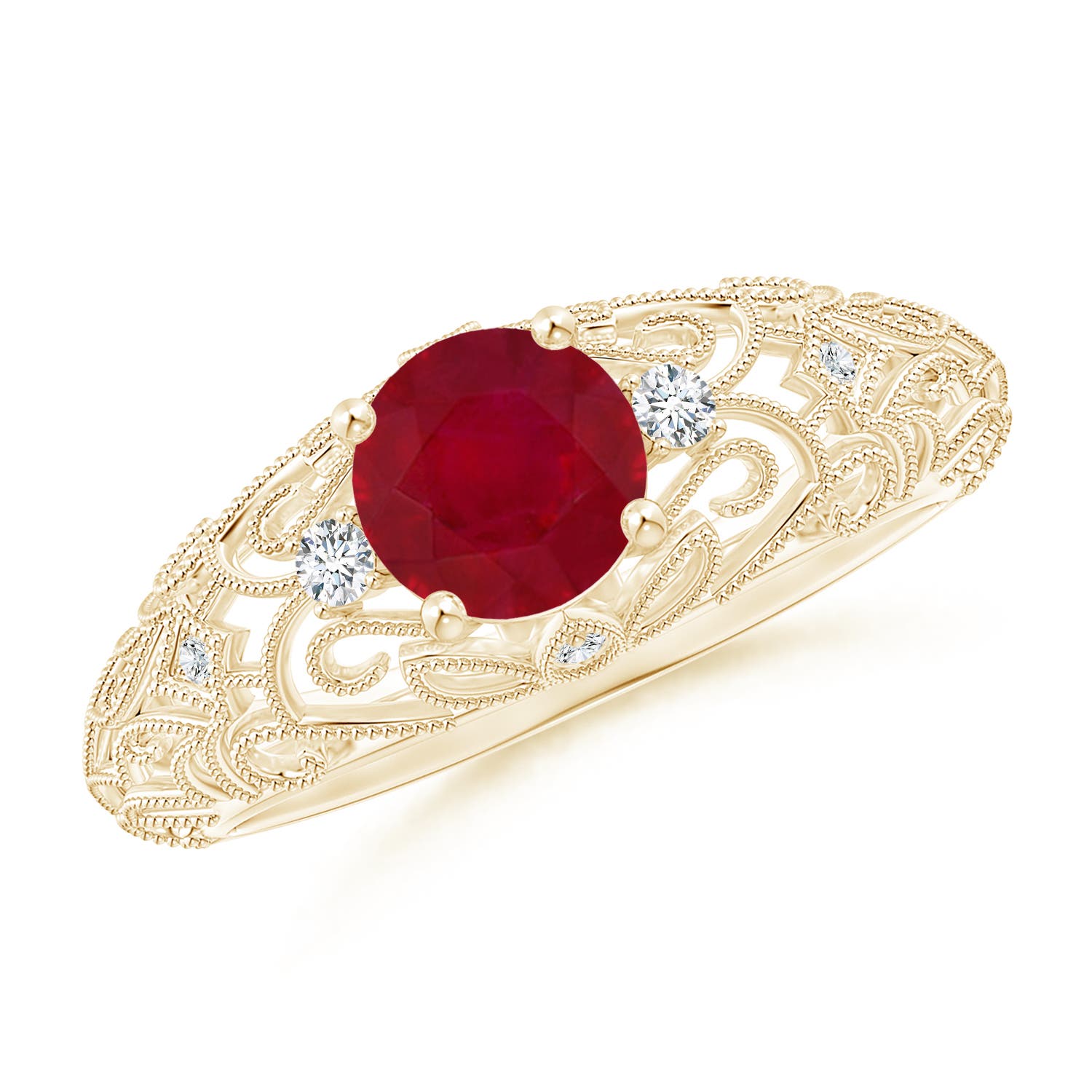 AA - Ruby / 1.07 CT / 14 KT Yellow Gold