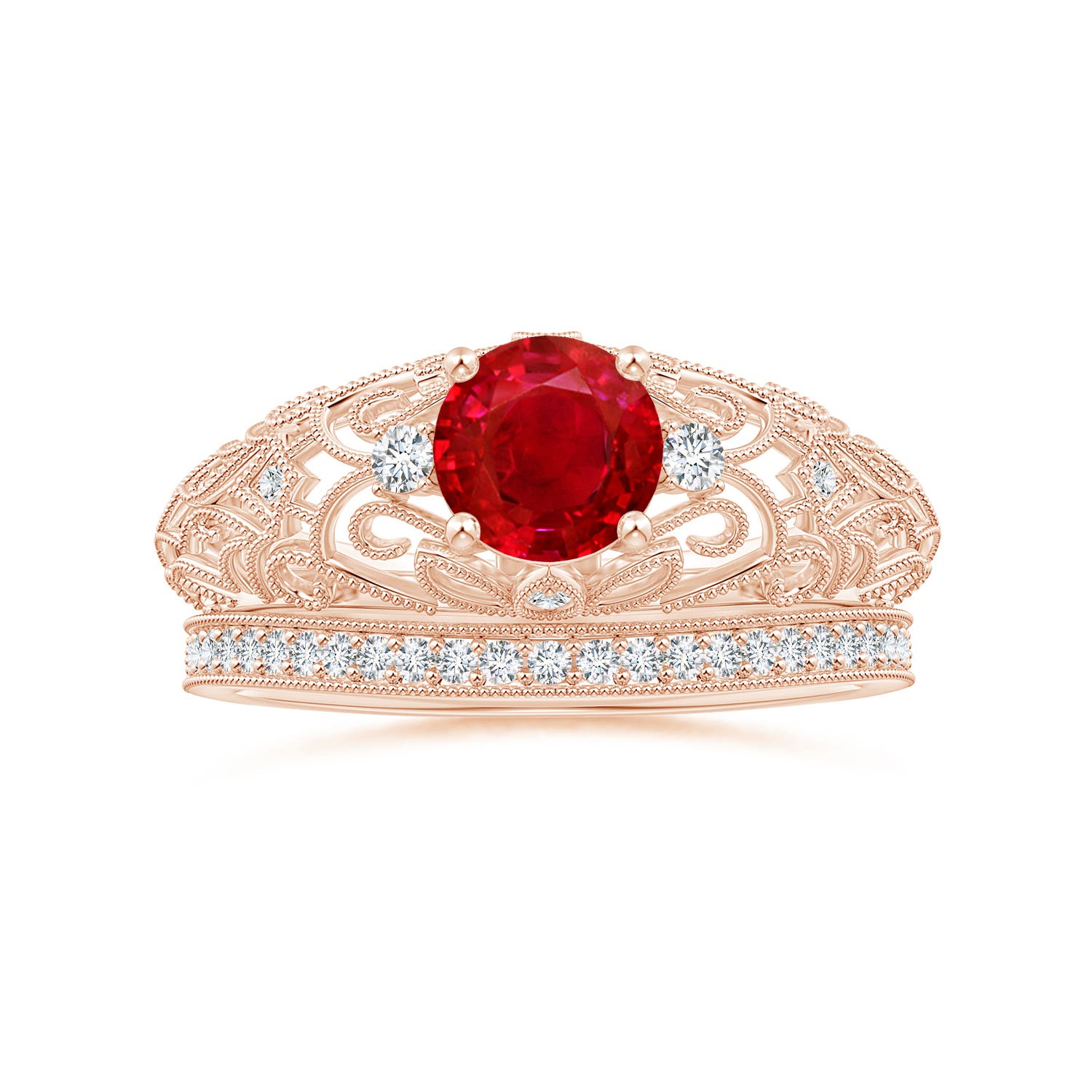 AAA - Ruby / 1.07 CT / 14 KT Rose Gold