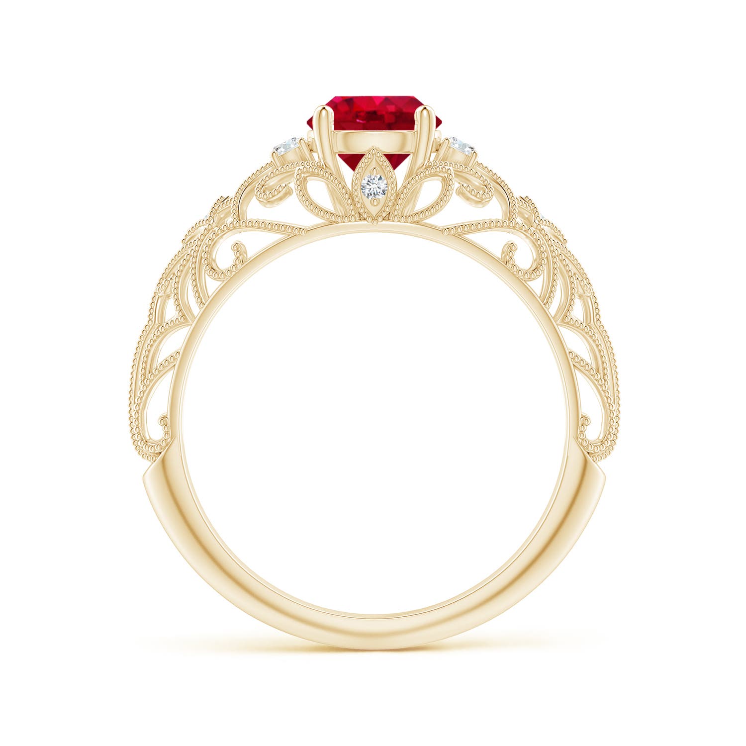 AAA - Ruby / 1.07 CT / 14 KT Yellow Gold