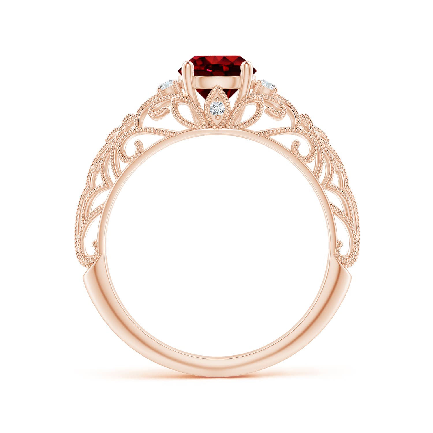 AAAA - Ruby / 1.07 CT / 14 KT Rose Gold