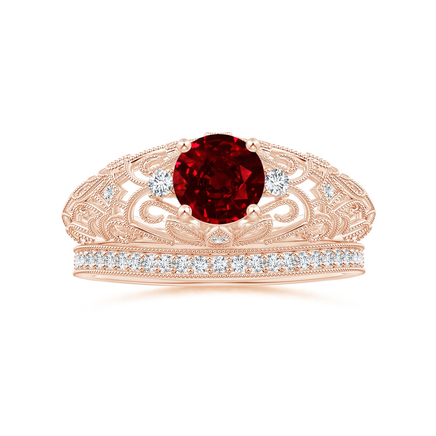 AAAA - Ruby / 1.07 CT / 14 KT Rose Gold