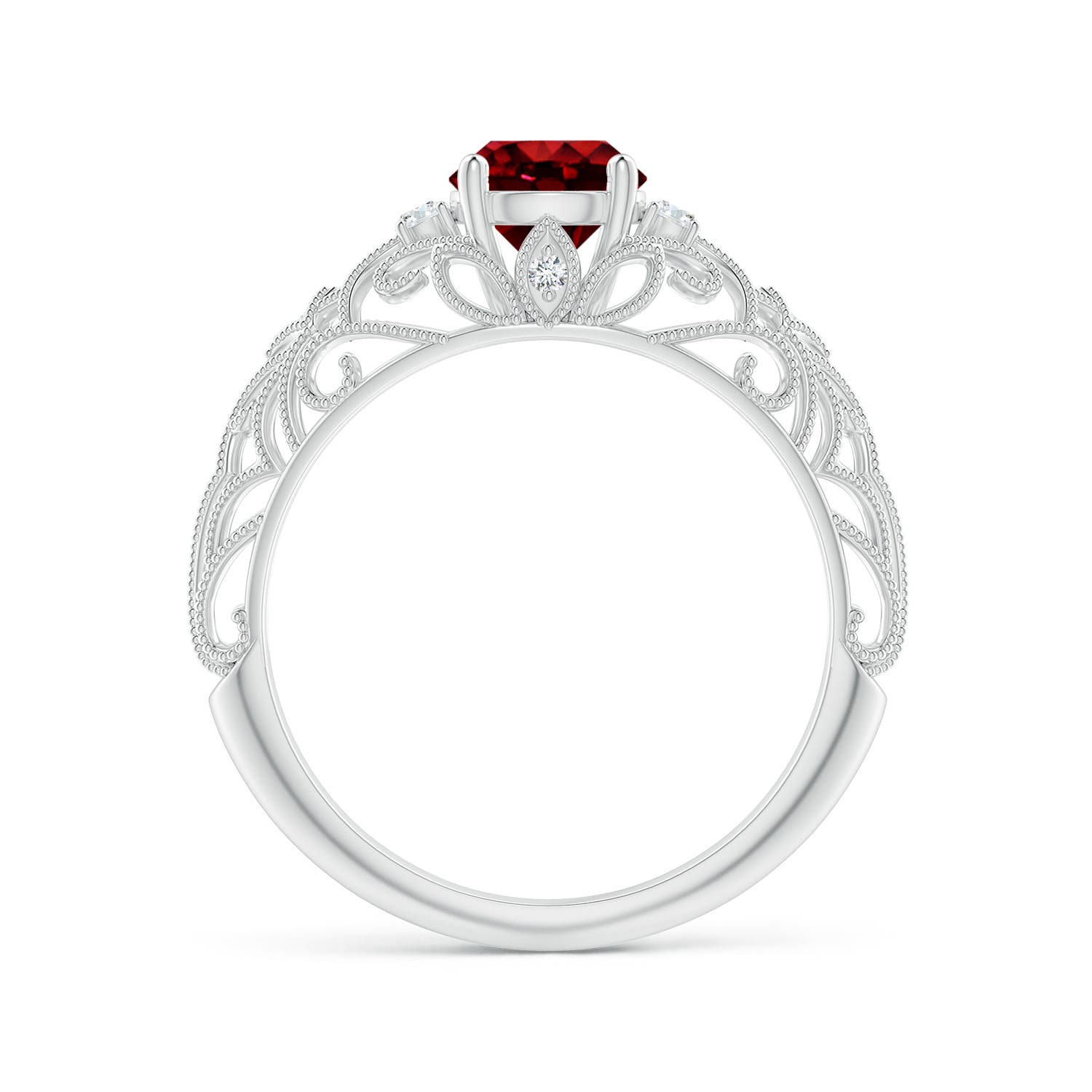 AAAA - Ruby / 1.07 CT / 14 KT White Gold