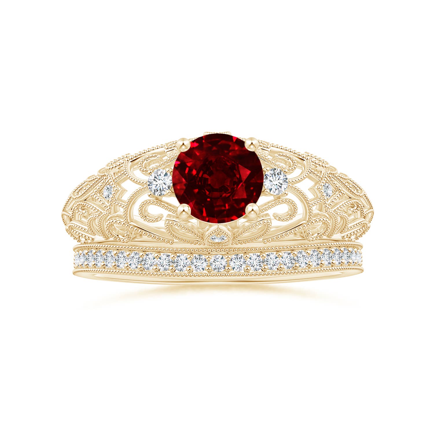 AAAA - Ruby / 1.07 CT / 14 KT Yellow Gold