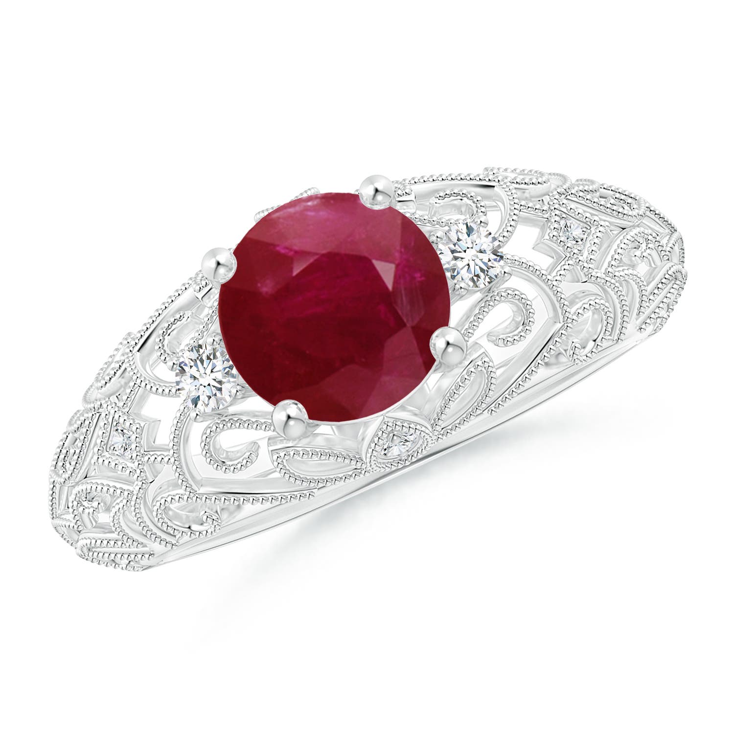 A - Ruby / 1.5 CT / 14 KT White Gold