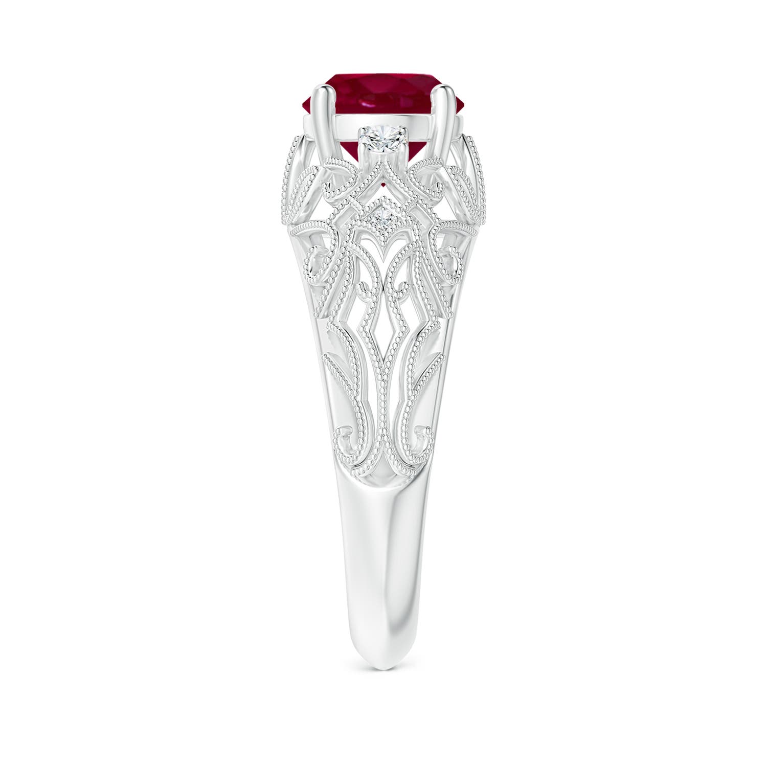 A - Ruby / 1.5 CT / 14 KT White Gold