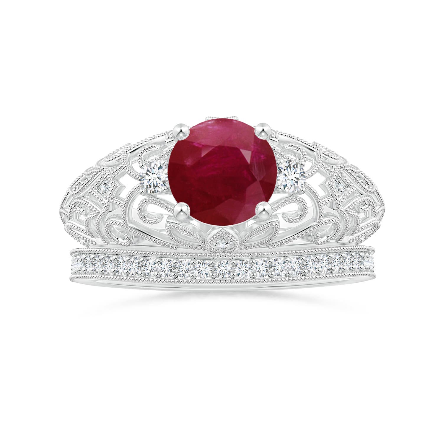 A - Ruby / 1.5 CT / 14 KT White Gold