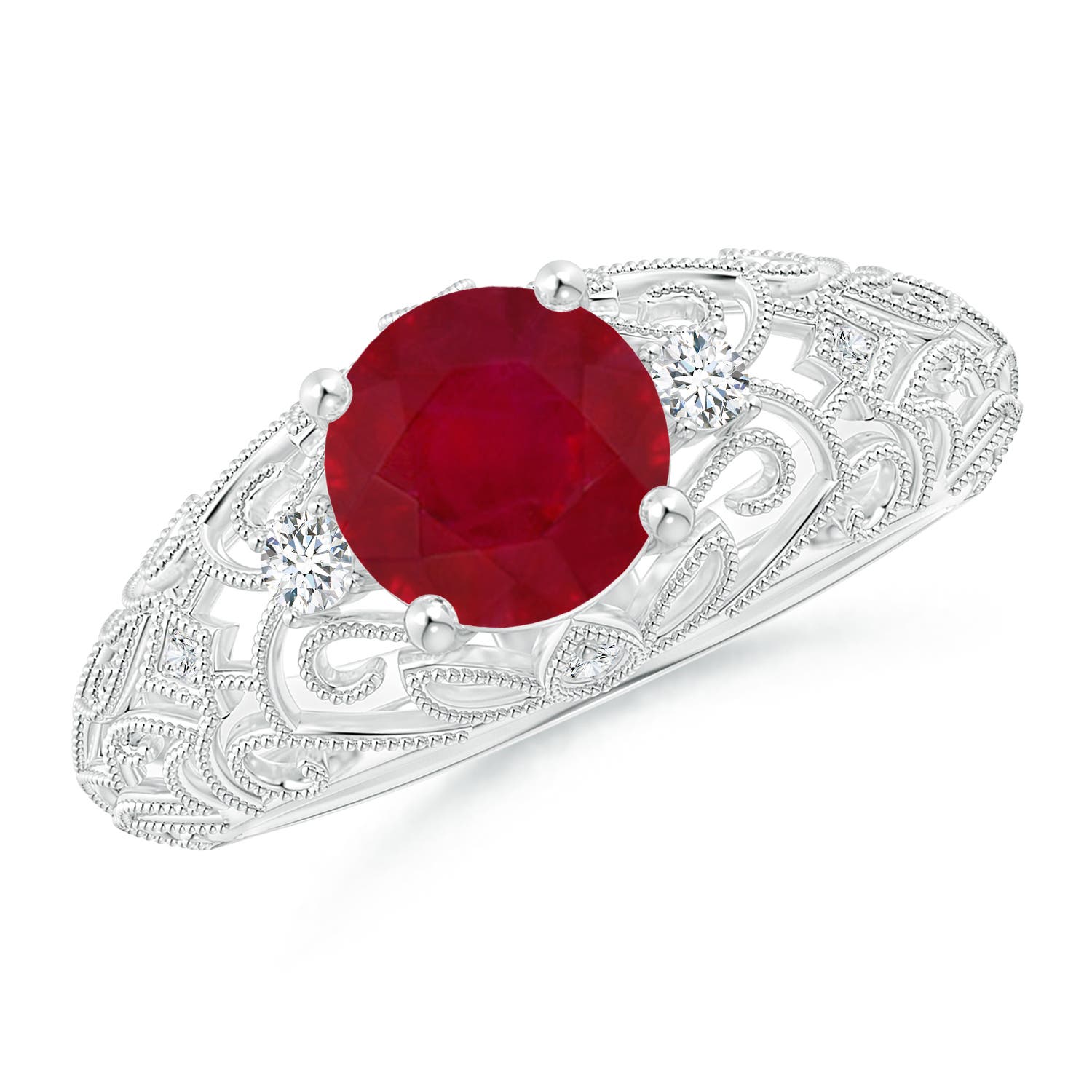 AA - Ruby / 1.5 CT / 14 KT White Gold