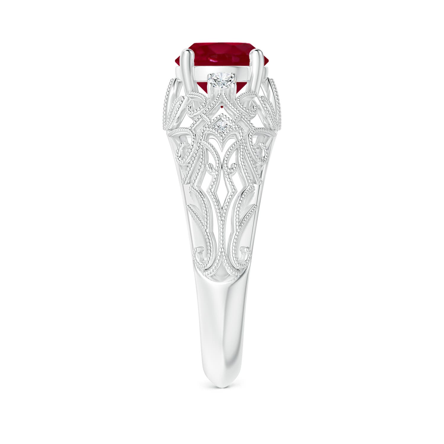 AA - Ruby / 1.5 CT / 14 KT White Gold