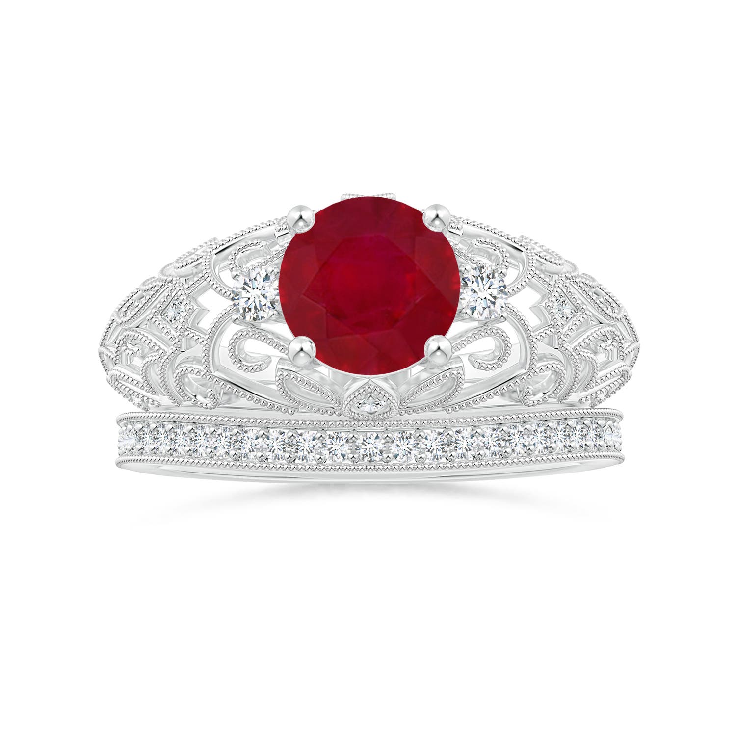 AA - Ruby / 1.5 CT / 14 KT White Gold