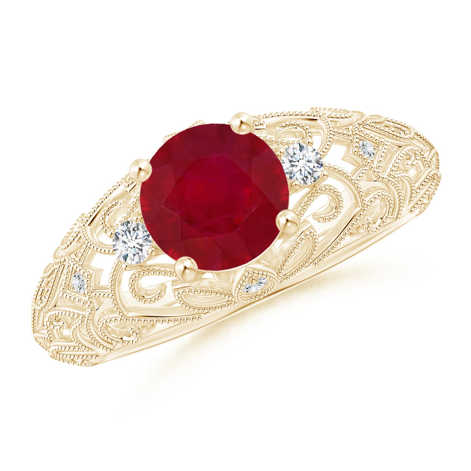 AA - Ruby / 1.5 CT / 14 KT Yellow Gold