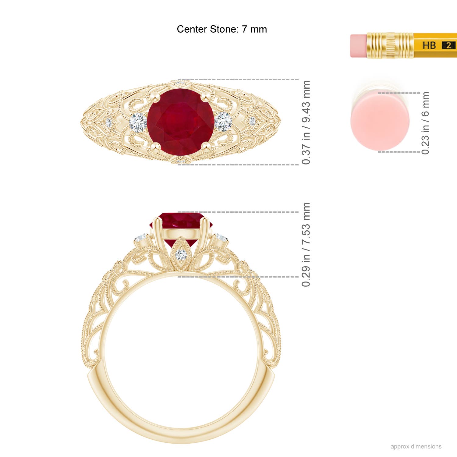 AA - Ruby / 1.5 CT / 14 KT Yellow Gold