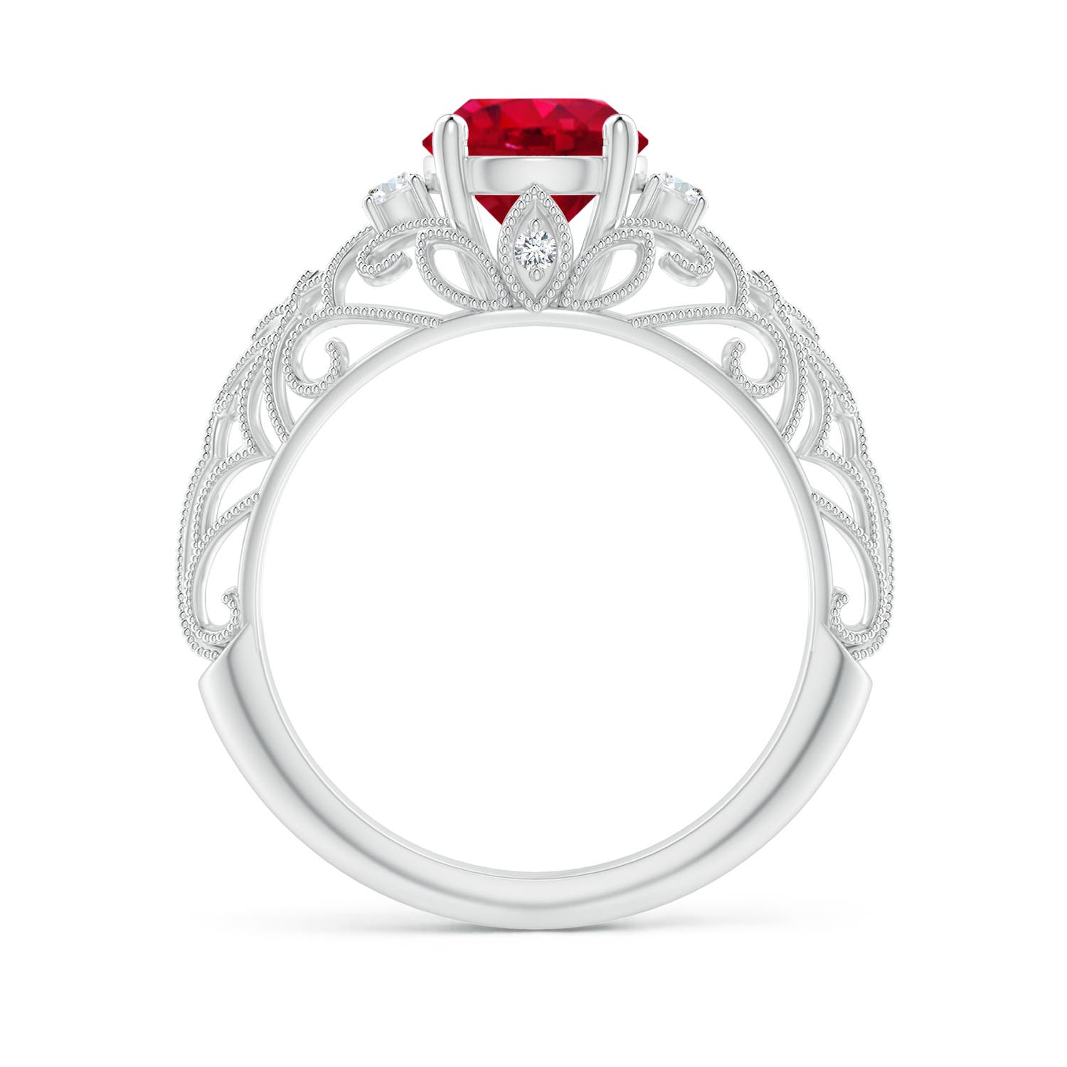 AAA - Ruby / 1.5 CT / 14 KT White Gold