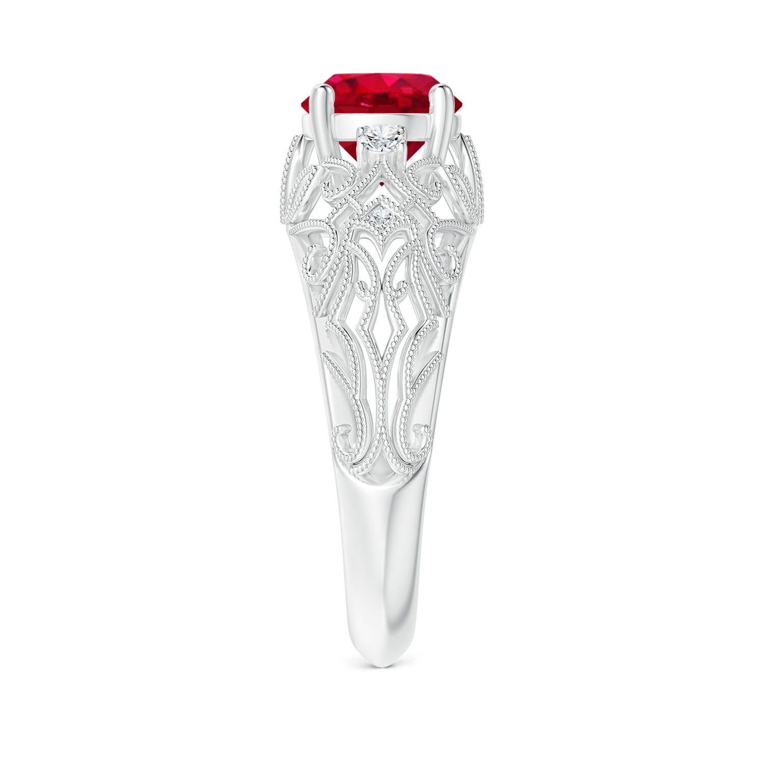 AAA - Ruby / 1.5 CT / 14 KT White Gold