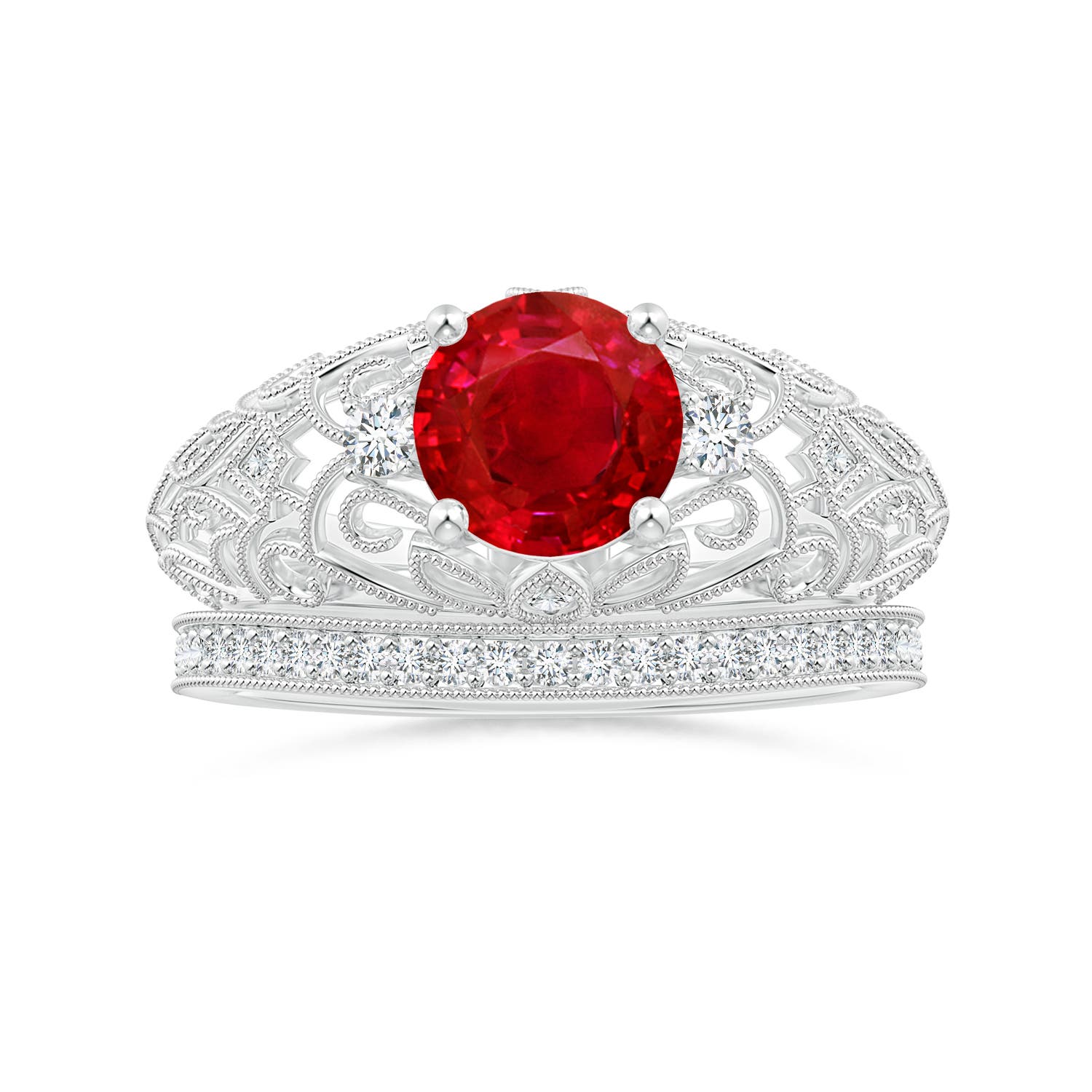 AAA - Ruby / 1.5 CT / 14 KT White Gold