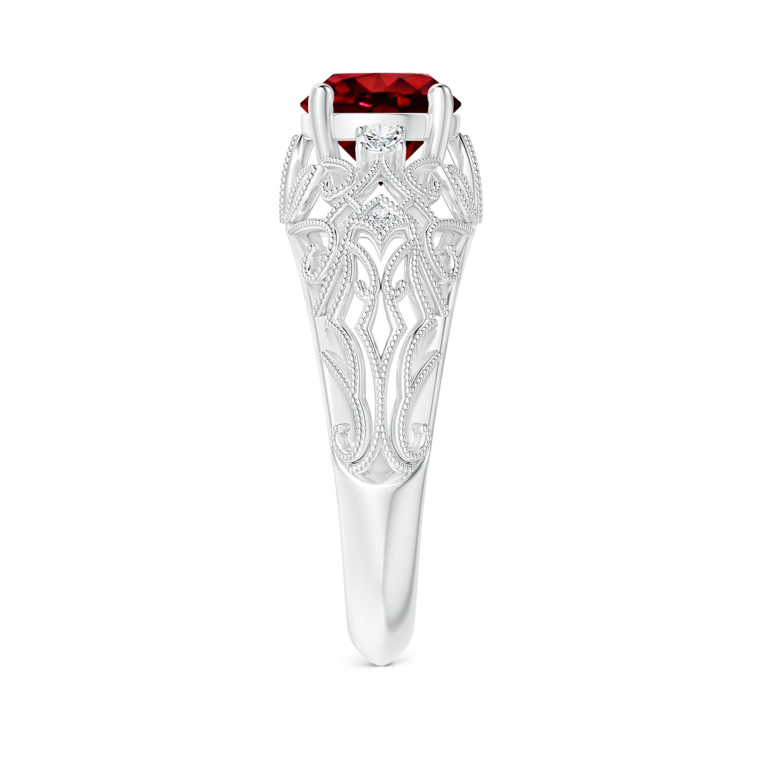 AAAA - Ruby / 1.5 CT / 14 KT White Gold