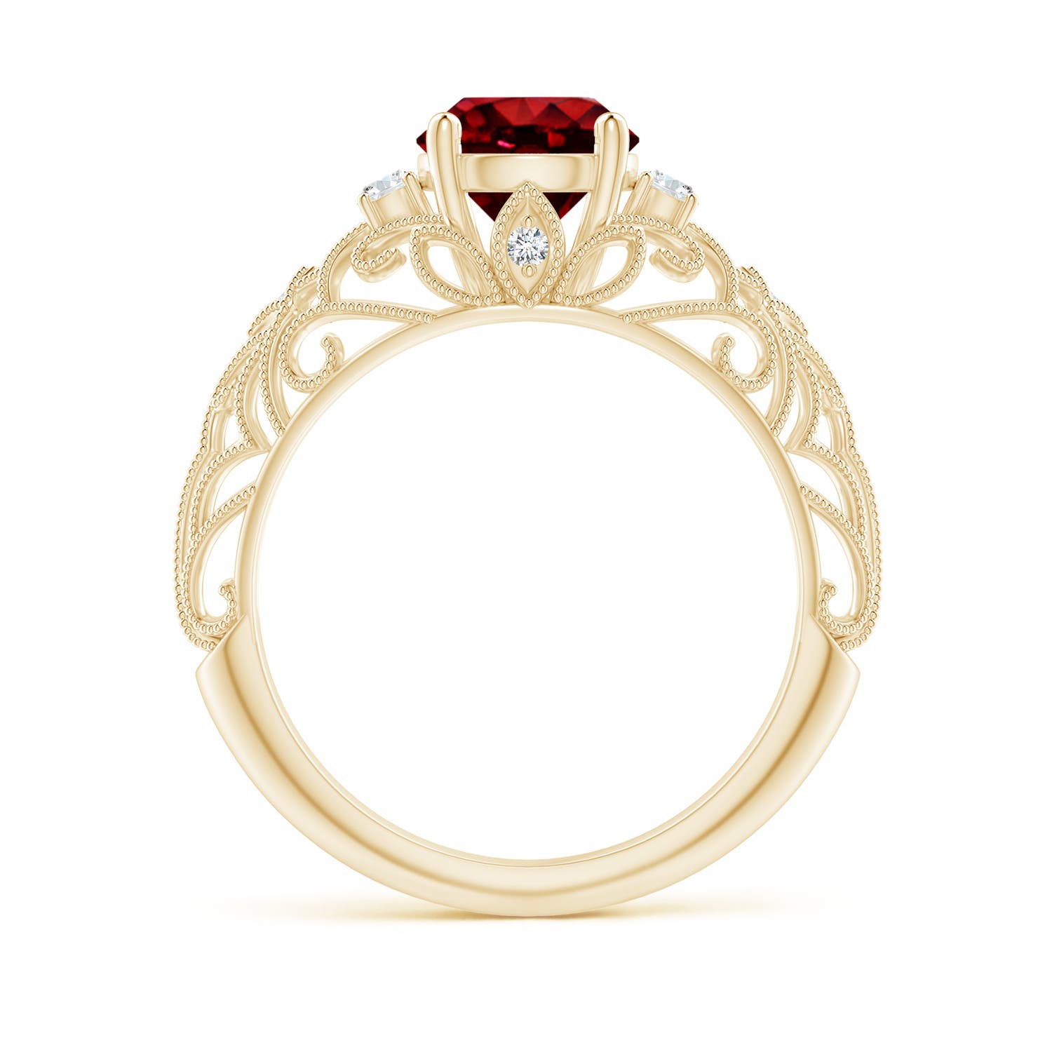 AAAA - Ruby / 1.5 CT / 14 KT Yellow Gold