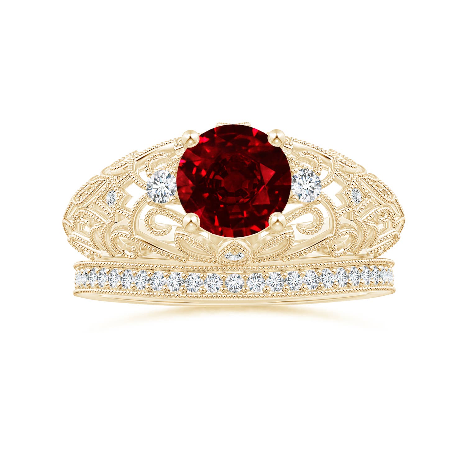 AAAA - Ruby / 1.5 CT / 14 KT Yellow Gold