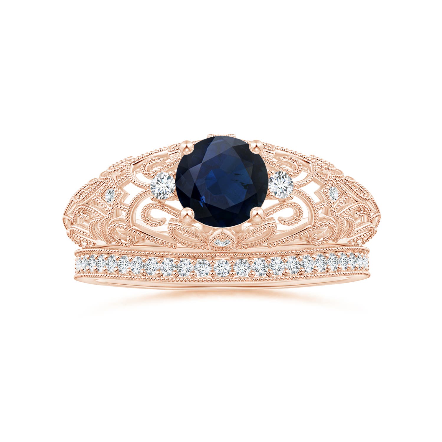 A - Blue Sapphire / 1.07 CT / 14 KT Rose Gold