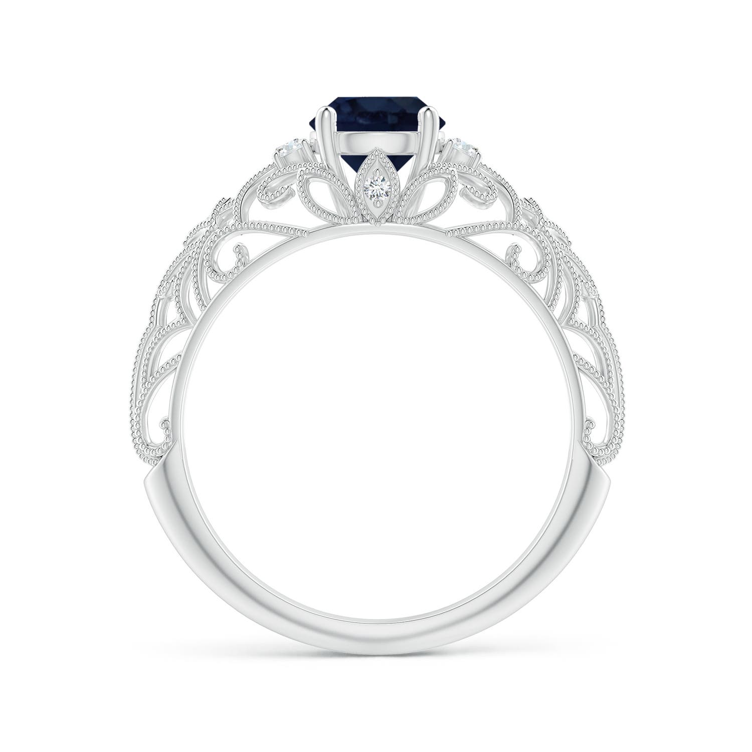 A - Blue Sapphire / 1.07 CT / 14 KT White Gold