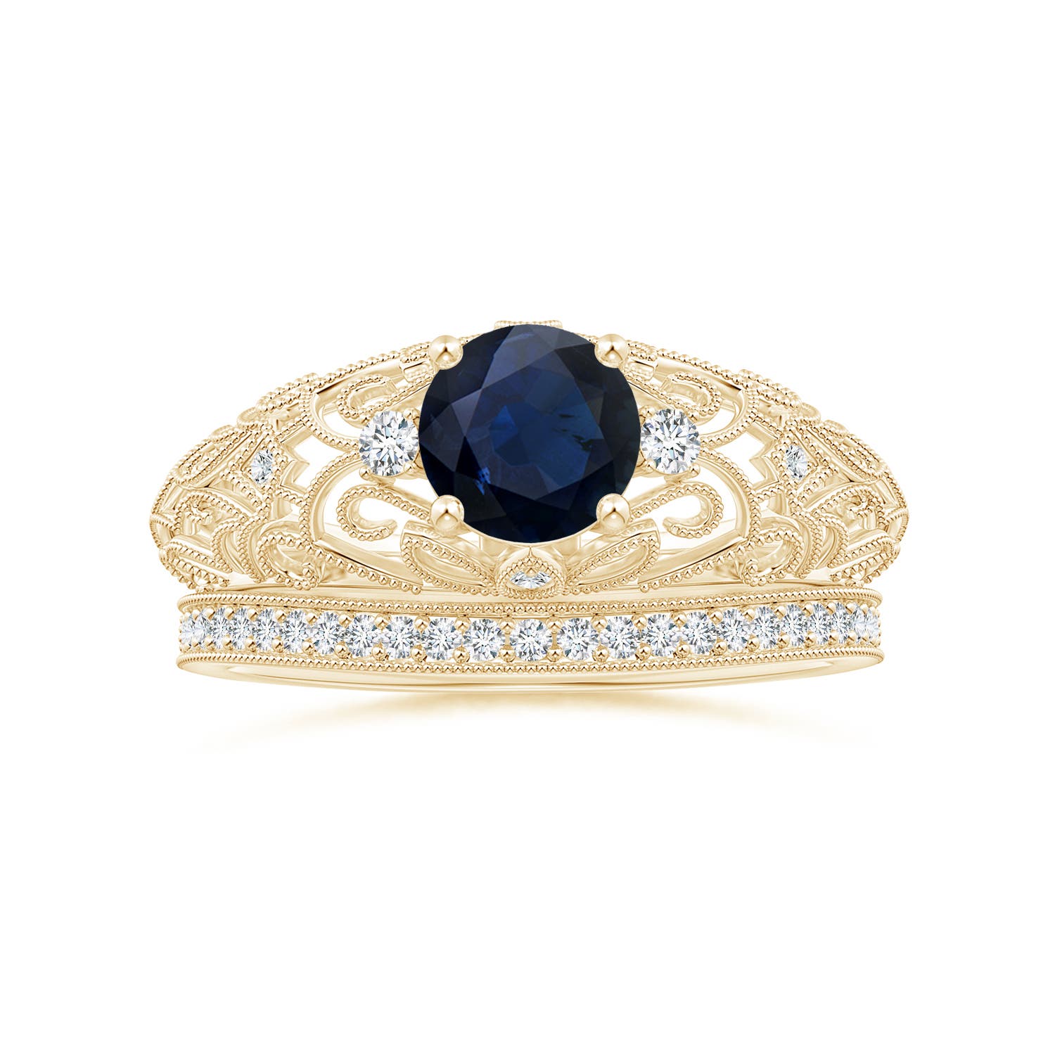 A - Blue Sapphire / 1.07 CT / 14 KT Yellow Gold