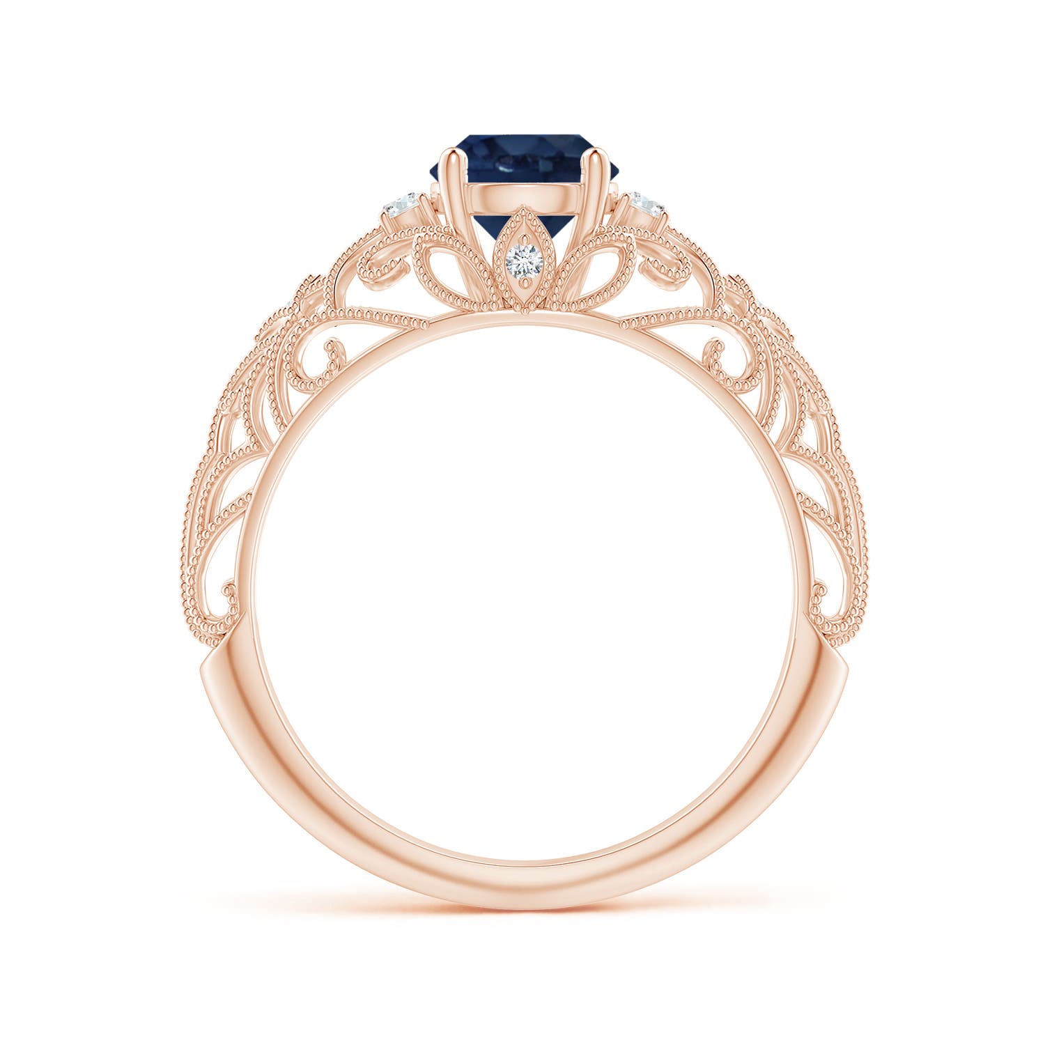 AA - Blue Sapphire / 1.07 CT / 14 KT Rose Gold