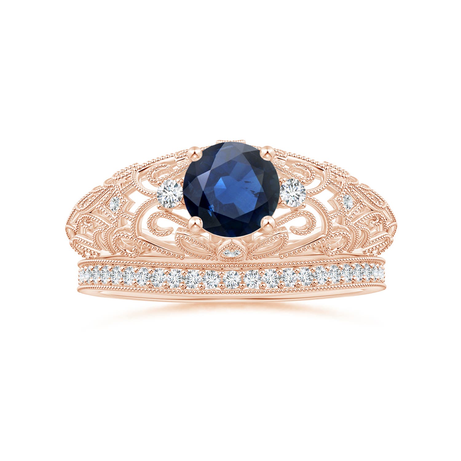 AA - Blue Sapphire / 1.07 CT / 14 KT Rose Gold