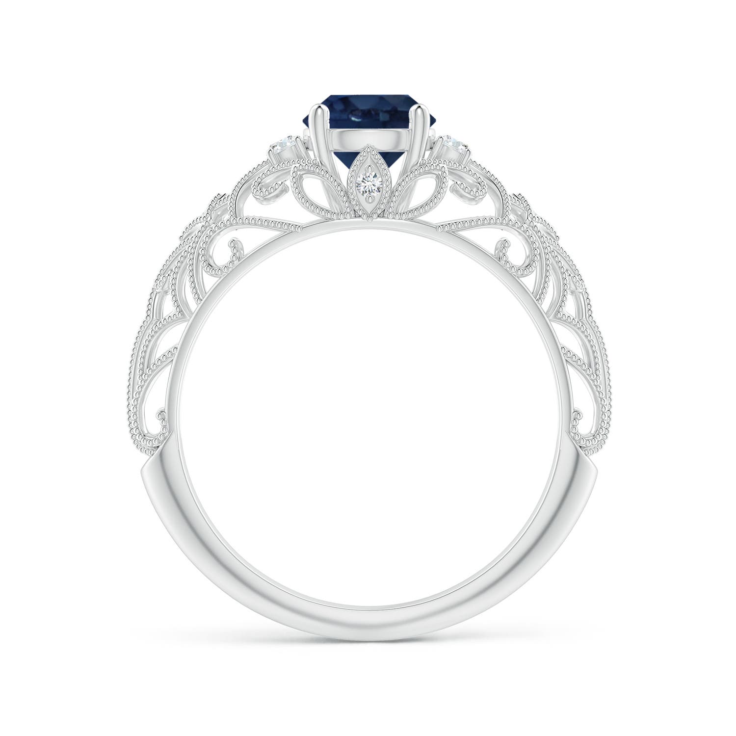 AA - Blue Sapphire / 1.07 CT / 14 KT White Gold