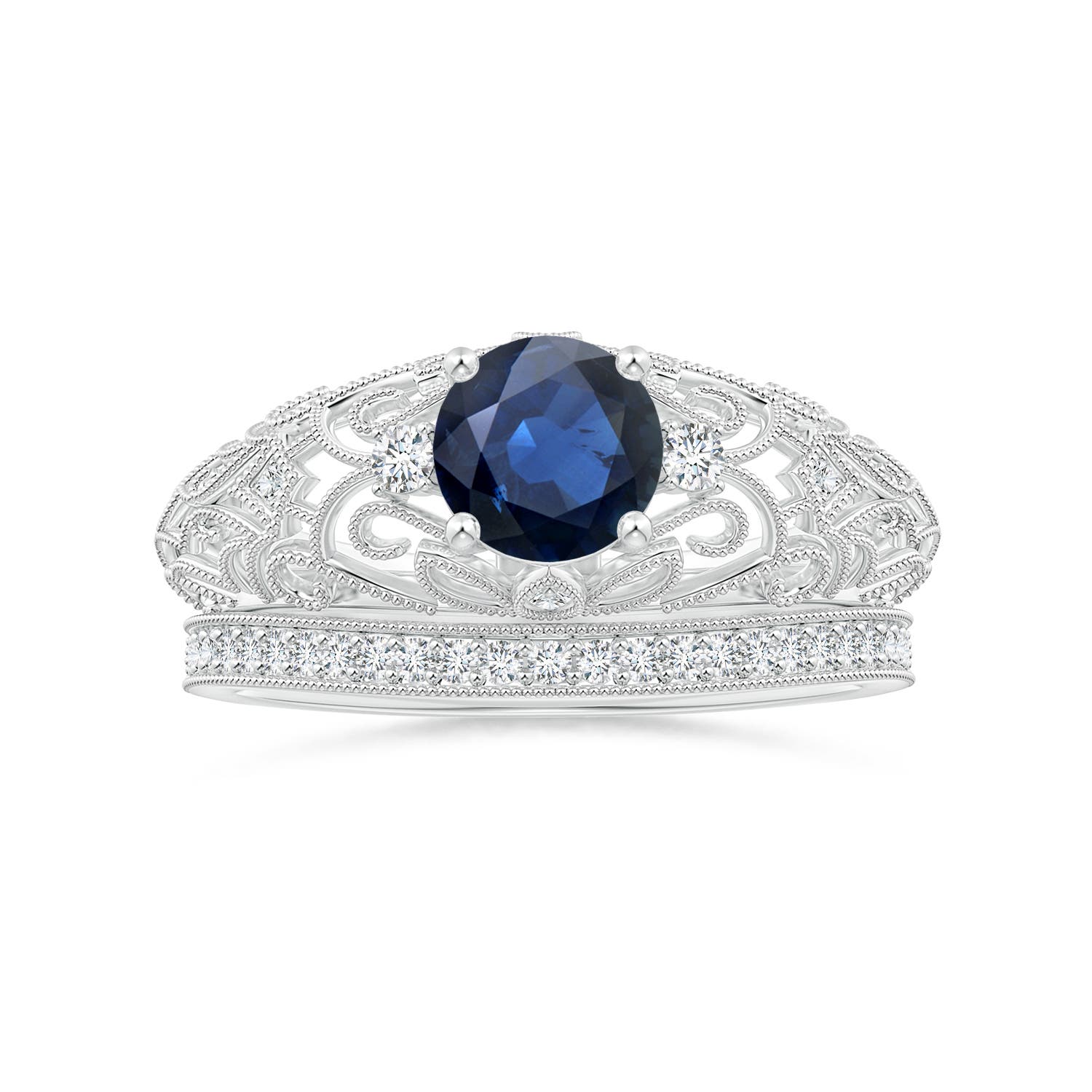 AA - Blue Sapphire / 1.07 CT / 14 KT White Gold