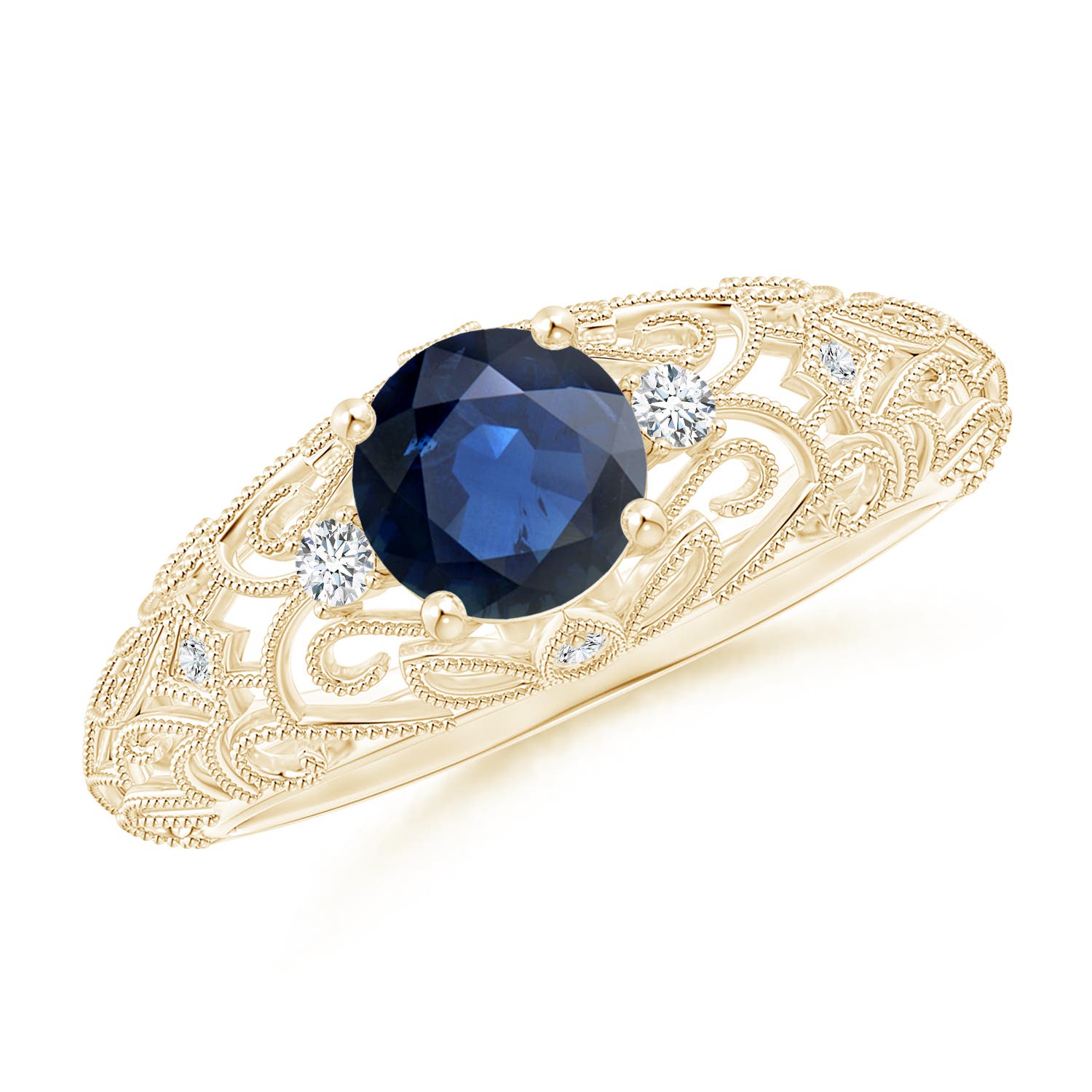 AA - Blue Sapphire / 1.07 CT / 14 KT Yellow Gold