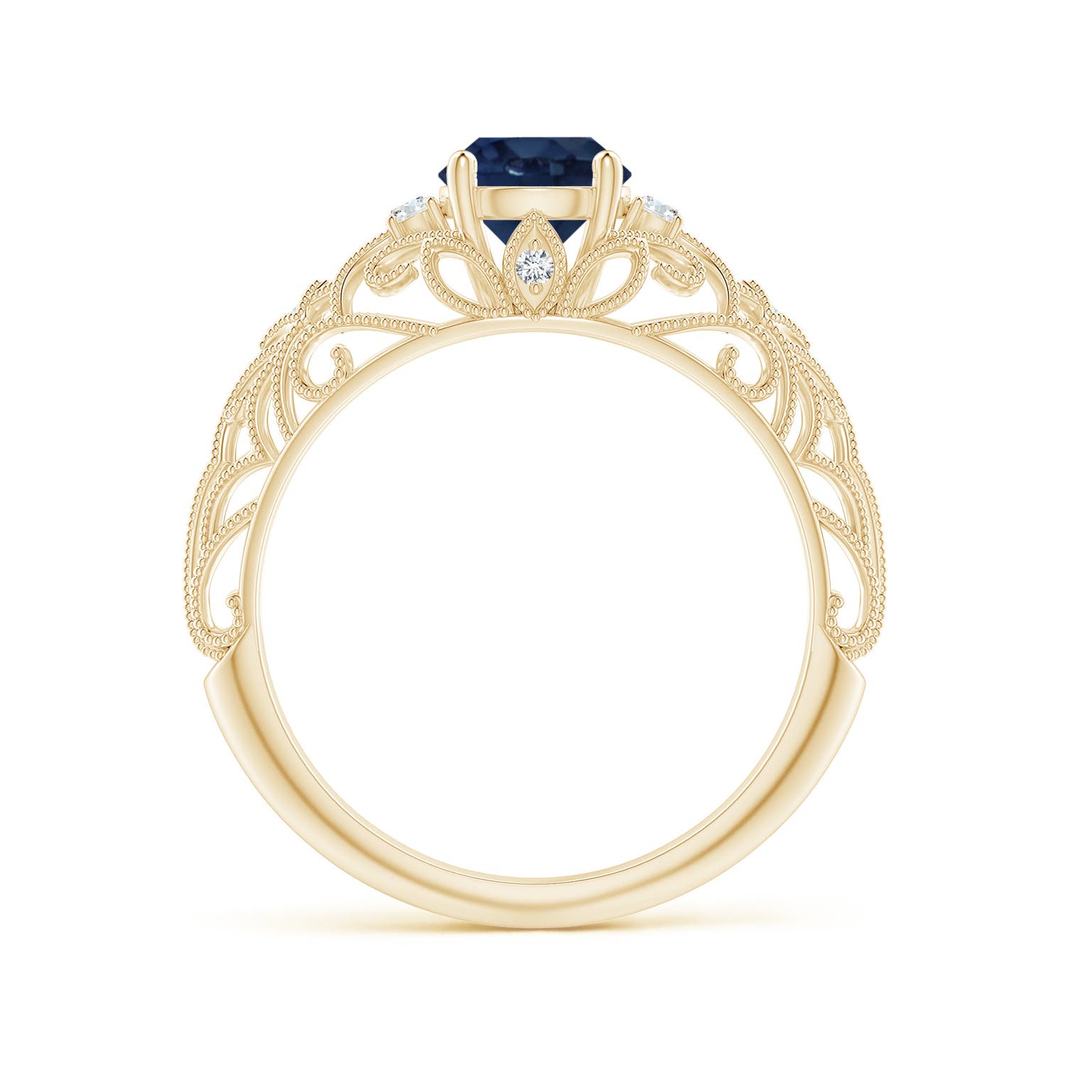 AA - Blue Sapphire / 1.07 CT / 14 KT Yellow Gold