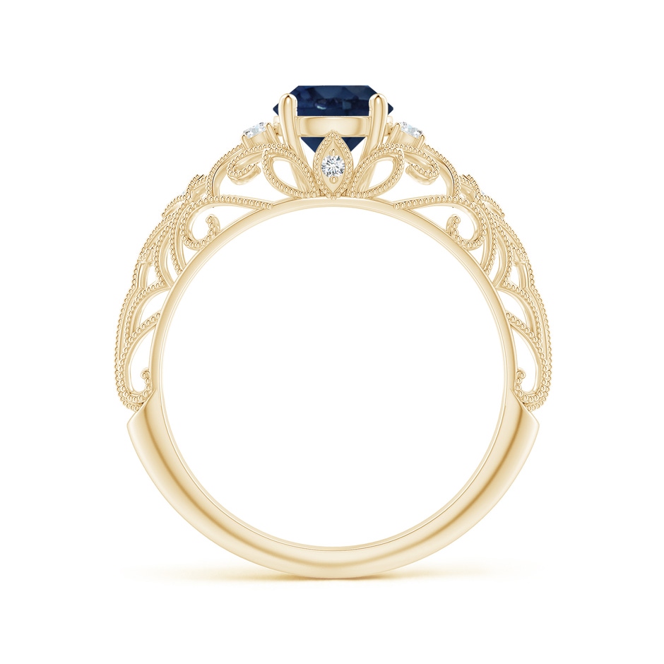 6mm AA Aeon Vintage Style Solitaire Sapphire Filigree Engagement Ring in Yellow Gold side-1